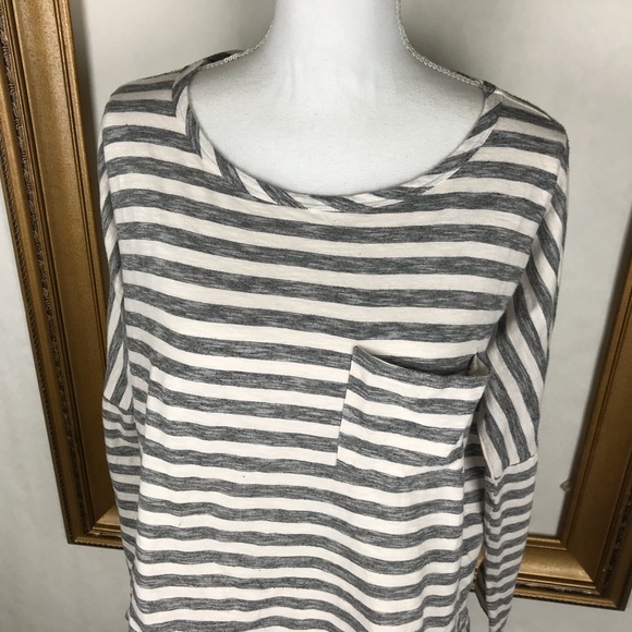 ATHLETA |  stripe boat neck oversized crop top, M - Picture 2 of 7